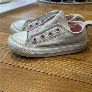 Sparkly Silver Kids Sneakers